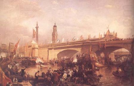 Clarkson Frederick Stanfield The Opening of London Bridge (mk25) china oil painting image